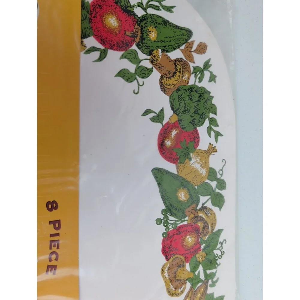 Set of 4 Vegetable Spice Placemats Style W/ Coaters Vintage NIP Cottagecore